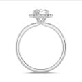 2.00 carat solitaire halo ring in white gold with round diamonds