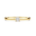 0.15 carat solitaire ring with a cushion cut diamond in yellow gold