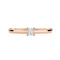 0.15 carat solitaire ring with a princess cut diamond in red gold