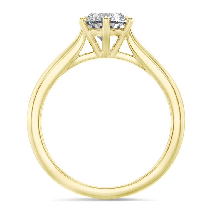 0.70 carat solitaire diamond ring in yellow gold