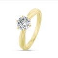 1.25 carat solitaire diamond ring in yellow gold