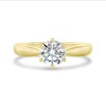 3.00 carat solitaire diamond ring in yellow gold