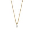 0.15 carat solitaire pendant with a pear cut diamond in yellow gold