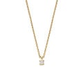 0.15 carat solitaire pendant with a cushion cut diamond in yellow gold