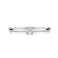 0.15 carat solitaire ring with a round cut diamond in white gold