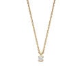 0.15 carat solitaire pendant with a round cut diamond in yellow gold