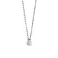 0.15 carat solitaire pendant with an asscher cut diamond in white gold