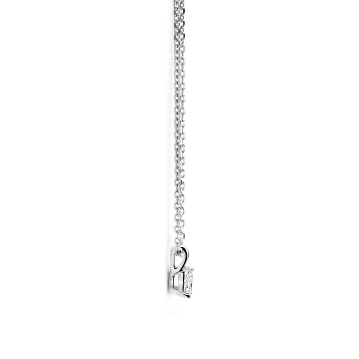 0.15 carat solitaire pendant with a pear cut diamond in white gold