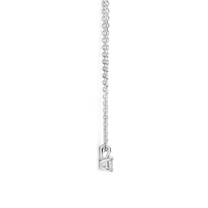 0.15 carat solitaire pendant with a oval cut diamond in white gold