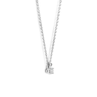 0.15 carat solitaire pendant with a round cut diamond in white gold