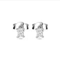 0.30 carat solitaire earrings with radiant cut diamonds in white gold