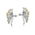 One of a kind - 6.21 carat wing earrings in white and yellow gold