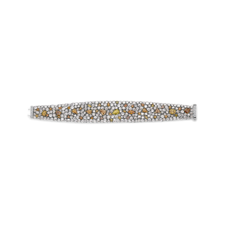 One of a kind - 25.63 carat gradient bracelet in yellow and white gold
