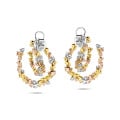 One of a kind - 9.56 carat double hoop earrings in yellow and white gold