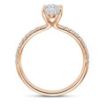 1.20Ct solitaire ring in red gold with Marquise diamond