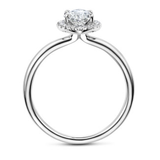 1.00Ct halo ring in white gold with Marquise diamond