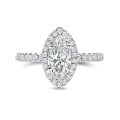1.50Ct halo ring in white gold with Marquise diamond