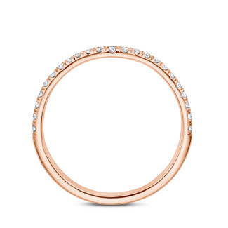 Wedding - 0.23 carat half-set eternity ring in red gold - matches with specific rings from the BAUNAT Iconic collection