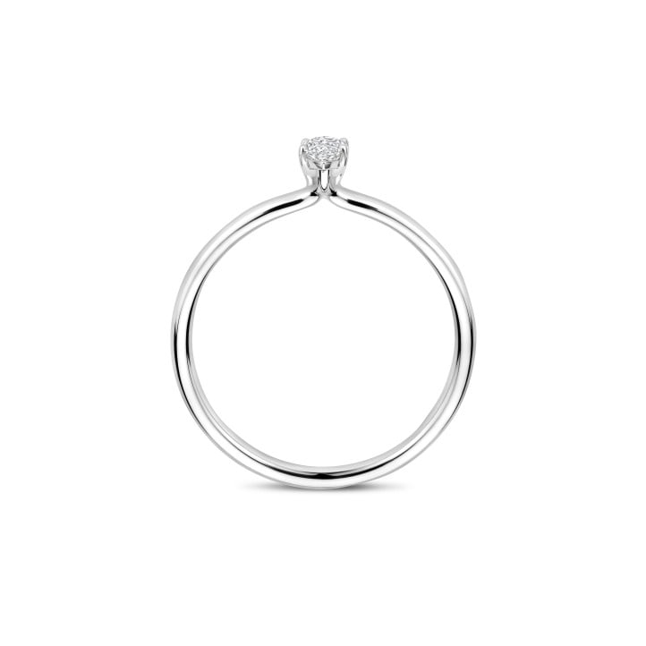 0.15 carat solitaire ring with a Marquise cut diamond in white gold