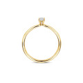 0.15 carat solitaire ring with a Marquise cut diamond in yellow gold