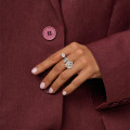 0.95 carat diamond rose design ring in white gold