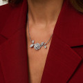 1.45 carat diamond rose design necklace in white gold