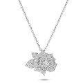 0.50 carat diamond rose design pendant in white gold