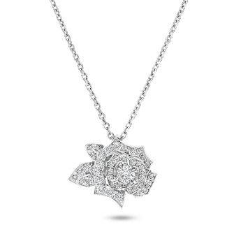 0.50 carat diamond rose design pendant in white gold