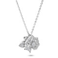 0.50 carat diamond rose design pendant in white gold