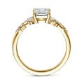 1.20 carat solitaire cluster ring in yellow gold with a radiant cut diamond
