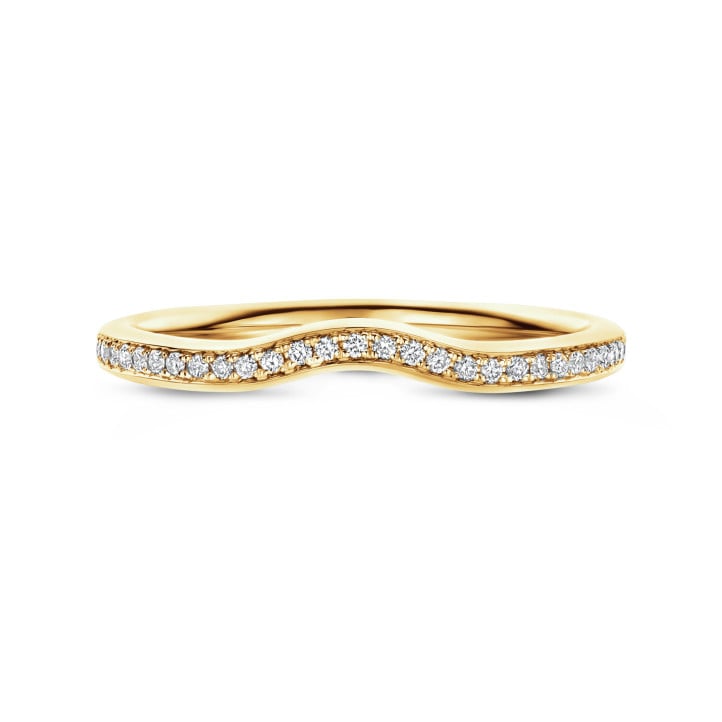 0.22 carat half-set eternity ring in yellow gold - matches with specific rings from the BAUNAT Iconic collection