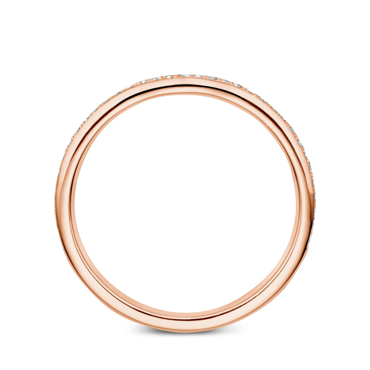 0.22 carat half-set eternity ring in red gold - matches with specific rings from the BAUNAT Iconic collection