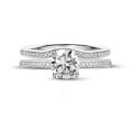1.25 carat solitaire ring in white gold with side diamonds