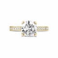 1.50 carat solitaire diamond ring in yellow gold with side diamonds