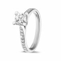 0.50 carat solitaire diamond ring in platinum with side diamonds