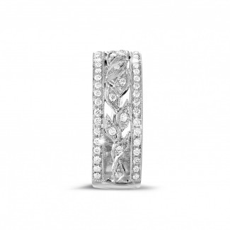 Rings - 0.35 carat wide floral eternity ring in platinum with small round diamonds