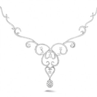 Necklaces - 3.65 carat diamond necklace in platinum