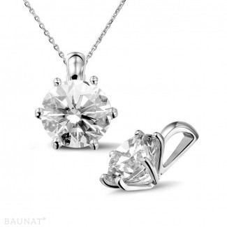 3.00 carat platinum solitaire pendant with round diamond