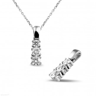 0.83 carat trilogy diamond pendant in platinum