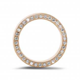 Wedding - 0.70 carat eternity ring in red gold with small round diamonds on the side
