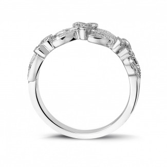 Ladies wedding rings - 0.32 carat floral eternity ring in white gold with small round diamonds