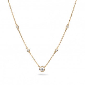 0.45 carat diamond satellite necklace in red gold
