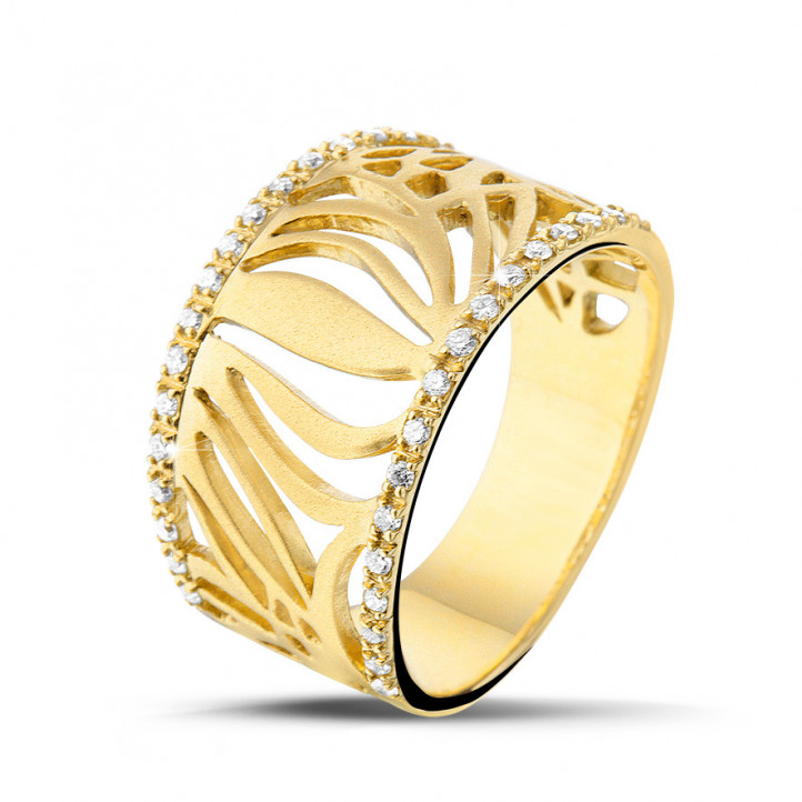 0.17 carat diamond design ring in yellow gold