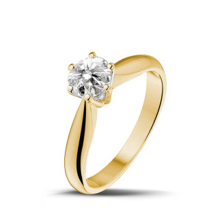 0.70 carat solitaire diamond ring in yellow gold