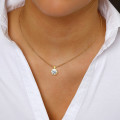 2.00 carat yellow golden solitaire pendant with round diamond