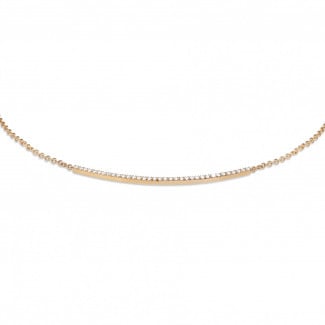 Necklaces - 0.30 carat fine diamond necklace in red gold