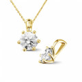 1.25 carat yellow golden solitaire pendant with round diamond