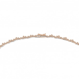 Necklaces - 7.00 carat necklace in red gold with round and marquise diamonds