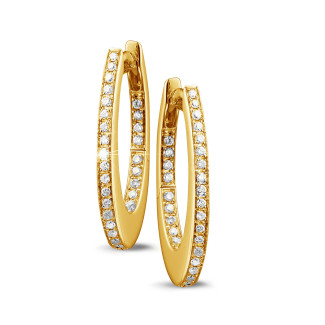 Earrings - 0.22 carat diamond creole earrings in yellow gold
