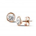 1.50 carat diamond satellite earrings in red gold